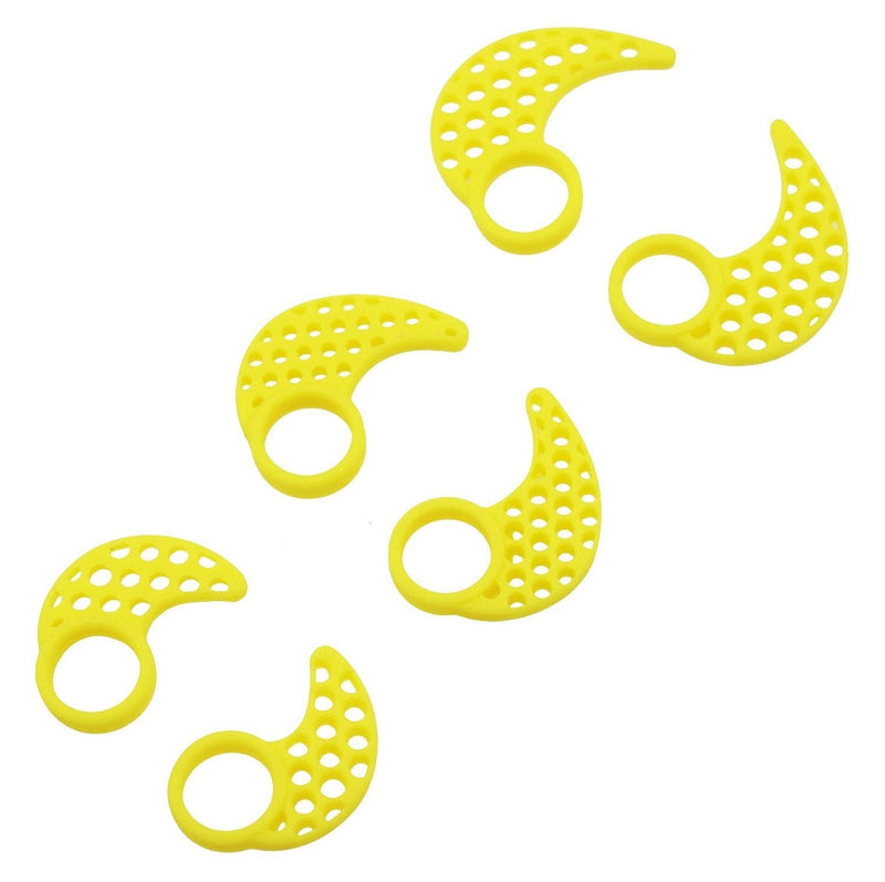BLUEWALL Ear Cushion Ear Fin Ear Hook for JayBird X2, X, 3 Pairs SML Replacement Eartips EarFins Earhooks for JayBird BlueBuds X,X2 Mpow Bluetooth Sport Headphones with Cable Clip, Yellow