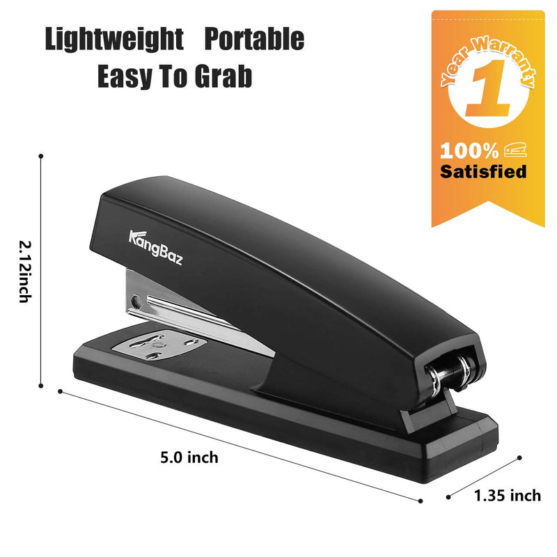 KangBaz Stapler, Office Stapler with 5000 Staples,Standard Desktop Stapler and 5,000 Staples, 20 Sheet Capacity(26/6),1/4 inch Staples, Staples Standard,Jam Free,Black