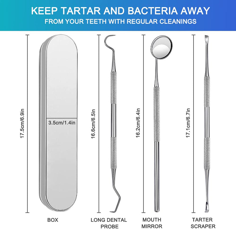 Dental Tools, Sopito 3PCS Teeth Cleaning Tools Stainless Steel Dental Scraper, Scaler Pick Hygiene Set