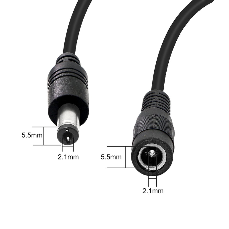 PNGKNYOCN 35cm DC Power Splitter Cable 5.5mm x 2.1mm DC Jack Plug 1 Female to 4 Male Splitter Cable,Y Splitter Adapter Wire,for CCTV Cameras DVR, LED Light Strip (2 Pack)