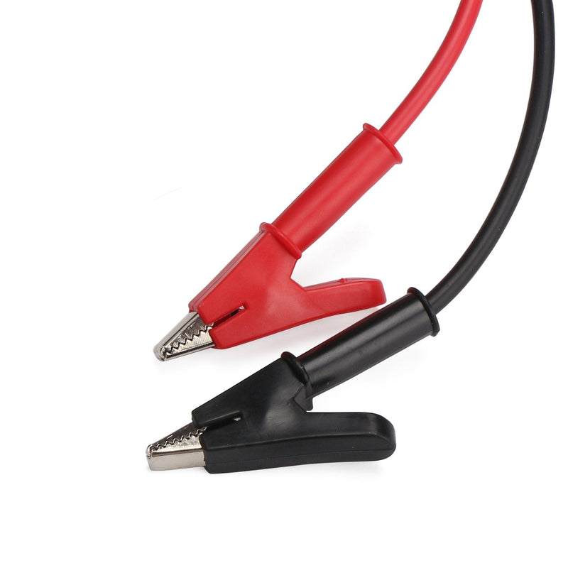 Dual Ended Alligator Clips Test Lead Black&Red 15A 39.3 Inches Test Cable Soft PVC Crocodile clips Testing Wire with Protective Jack Copper Clamps for Testing Current