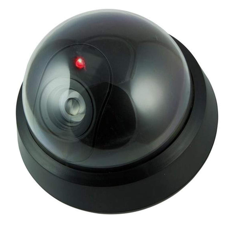 Dummy Fake Security Surveillance CCTV Dome Camera with One Red Motion Sensor Detector LED Light Outdoor Indoor Wireless Home Cam System Battery Powered Realistic Look for Home or Business Anti-Theft