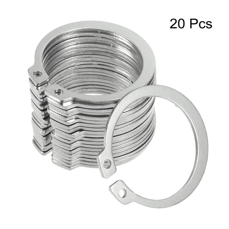 uxcell 41mm External Circlips C-Clip Retaining Shaft Snap Rings 304 Stainless Steel 20pcs