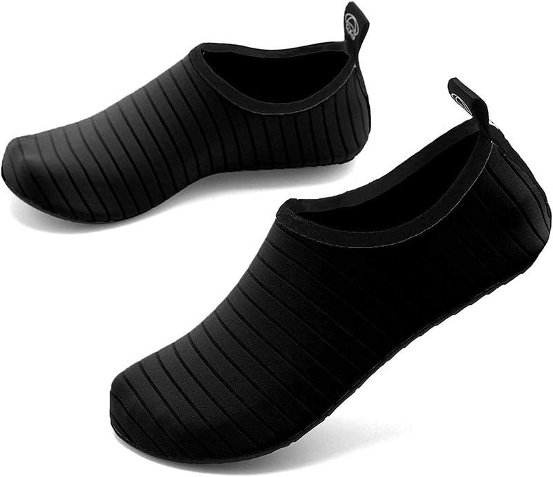 ANLUKE Water Shoes Barefoot Aqua Yoga Socks Quick-Dry Beach Swim Surf Shoes for Women Men 4.5-5.5 Women/4-5 Men All Black