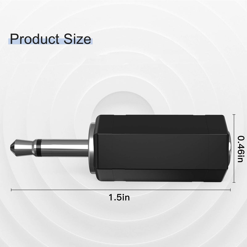 3.5mm Mono to Stereo Adapter, 3 Pack 3.5mm 1/8" Mono Male Plug to 3.5mm 1/8" TRS Stereo Female Jack RFAdapter for Radio, Headphone