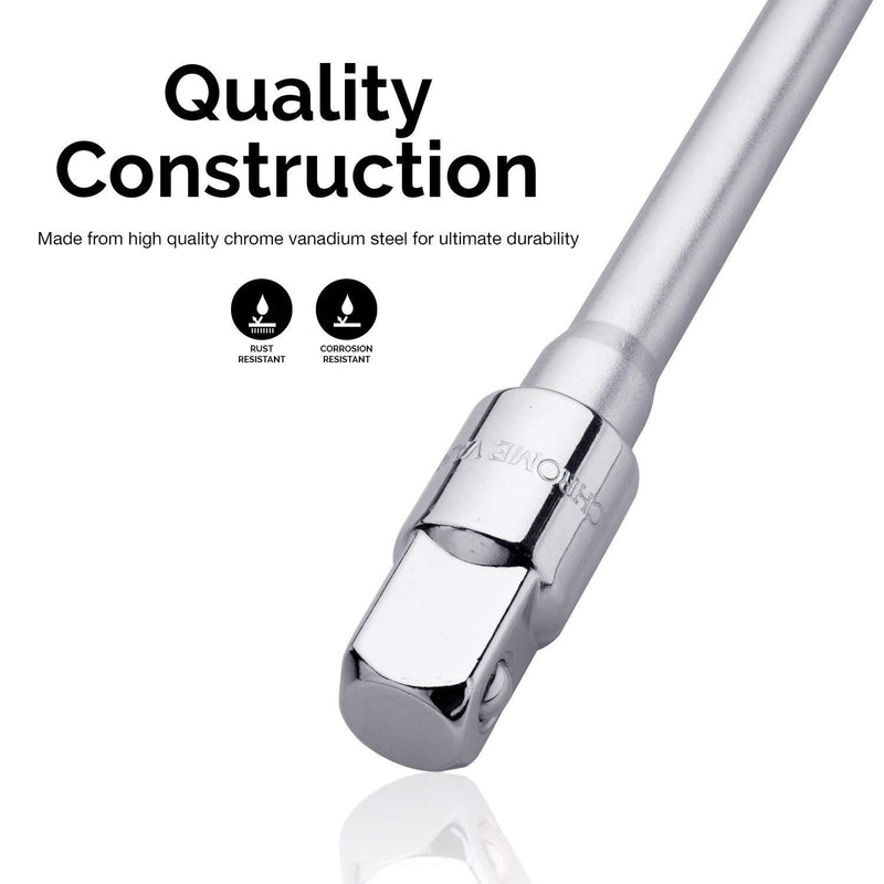 NEIKO 01135A 3/8" Drive T Handle Wrench | 11” Length | Includes 1/4" and 1/2” Adaptors | Cr-V Steel