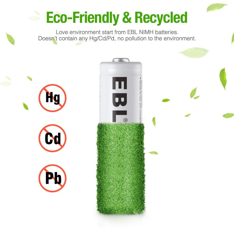 EBL 8 Pack AAA Ni-MH Rechargeable Batteries AAA Batteries ProCyco Technology (Typical 1100mAh, Minimum 1000mAh) 8-Pack AAA
