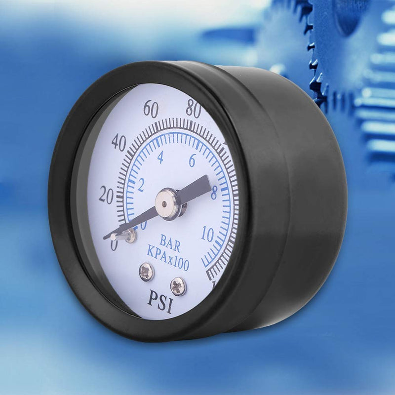 Manometer, 1/8" NTP Pressure Gauge Mini Pressure Gauge for Fuel Air Oil Water 0-160 psi / 0-10 bar 1/8 inch NPT thread