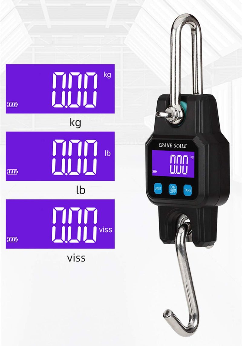 Crane Scale,Klau Portable Rechargeable 300 kg / 600 lb Heavy Duty Digital Hanging Scales LED Display with Backlight Orange for Home Farm Hunting Outdoor
