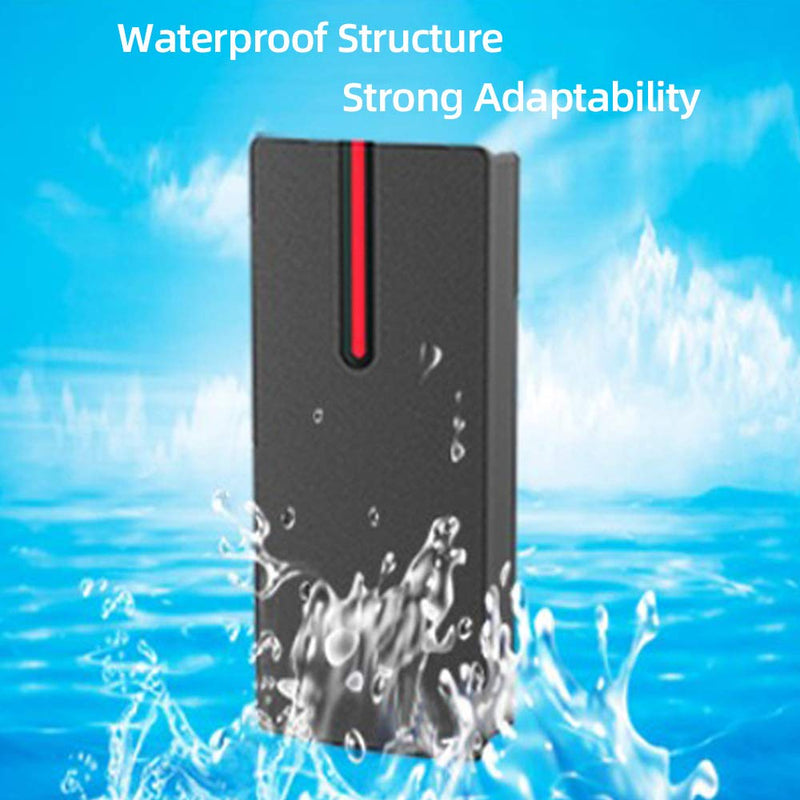 BSTUOKEY RFID Reader Proximity Card Reader Wiegand 26/34 Bit Output Door Access Reader Waterproof IP68 Access Control 125KHZ Card Reader with 10 Color Key
