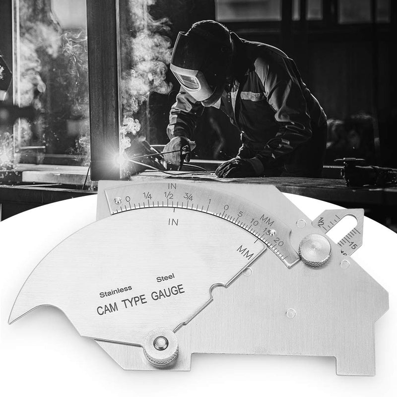 Hyuduo Steel Weld Gauge Sturdy Welding Measure Tool Stainless Steel MG-8 Bridge Welding Gage Seam Inspection Ruler Bridge CAM Welding Gage Weight 192g for Welding Measurement