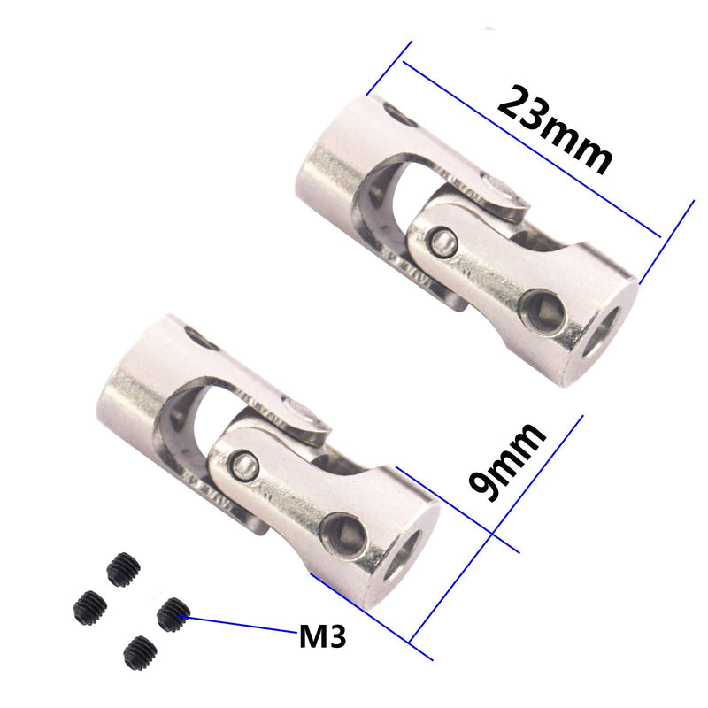 5Pack Vgoohobby Universal Rotatable Steering Shaft U Joint Coupling Motor Connector Coupler for RC Car Robot Crawler Boat (3.17mm to 4mm) 3.17mm to 4mm