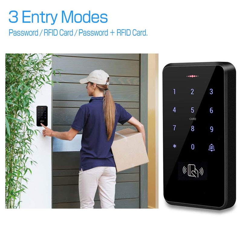 LEXI Ultimate Full Waterproof RFID Keypad, 3000 Users Capacity, 125KHz Stand-Alone Access Control Touch Screen Panel, PIN Code, Wiegand 26, with 10pcs RFID Key fob Cards, Can be Installed Outdoor S20IP68+10ID