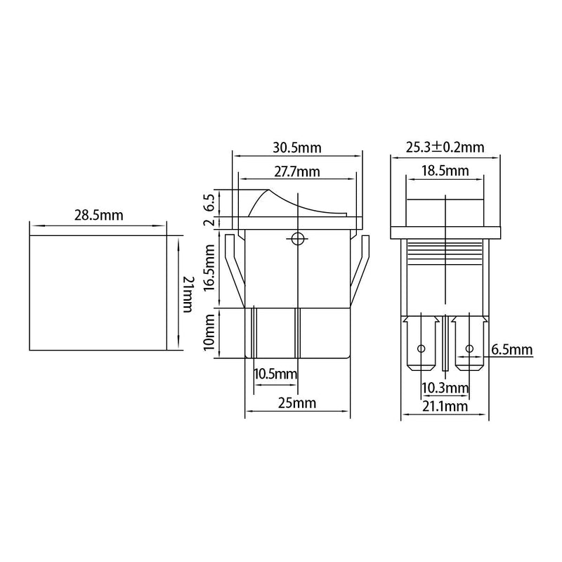 Heschen on-off toggle switch, DPDT, 4 poles, 16 A, 250 V (AC), red glow, with waterproof cover (1) 1