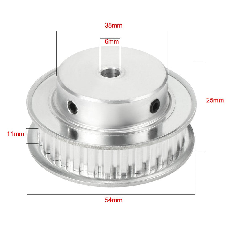 uxcell Aluminum 30 Teeth 6mm Bore 5.08mm Timing Belt Pulley for 10mm Belt