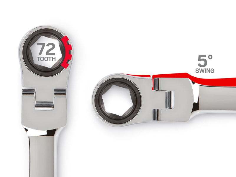 TEKTON 8 mm Flex Ratcheting Combination Wrench | WRN57108 Metric