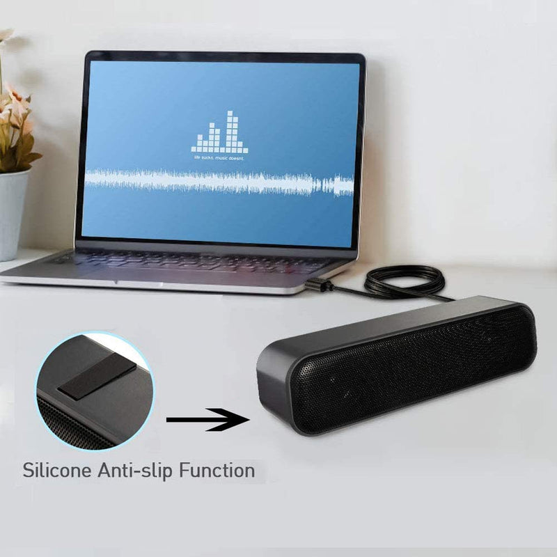 HONKYOB USB Computer Speakers,Laptop Speakers Wired USB Powered,Portable Mini Sound Bar PC Speakers for Windows PC,Desktop Computer,Laptops and Checkout Counter with Stereo Sound H058