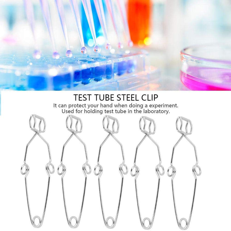 5Pcs/Set Spring Test Tube Steel Clip Clamp Holder Testing Tube Holder Laboratory Experiment Tool Length 14.5cm / 5.7in