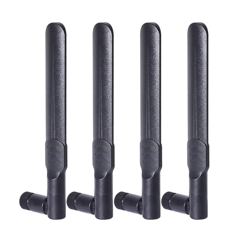 Bingfu Dual Band WiFi 2.4GHz 5GHz 5.8GHz 8dBi MIMO RP-SMA Male Antenna (4-Pack) for WiFi Router Wireless Network Card USB Adapter Security IP Camera Video Surveillance Monitor 4-Pack