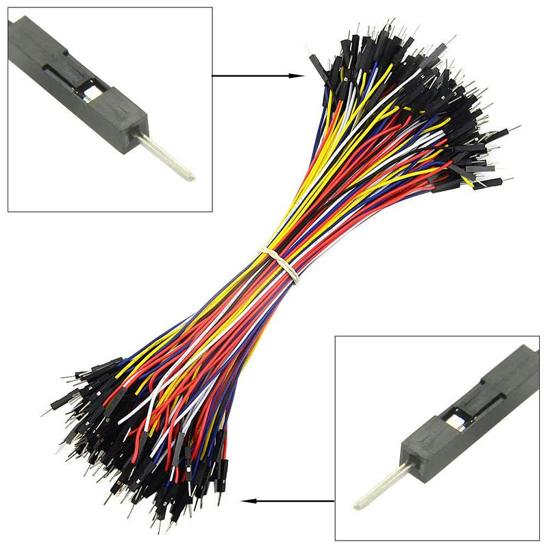 XINGYHENG 150PCS 5 Colors 1Pin 2.54mm Male to Male Breadboard Jumper Wire PVC Soldering Brushless Motor Double-end Tinning Connector Cable(PCB Jump Circuit Board Cable Wire Set) 200mm