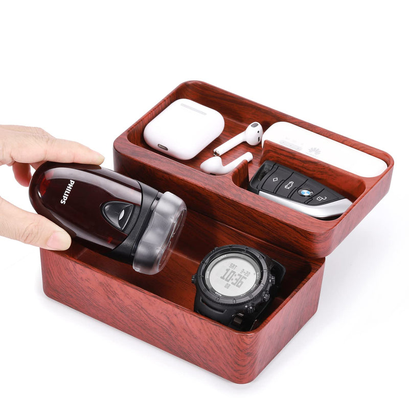 Valet Tray Box with Magnetic Rotating, Office Desk Daily Supplies Organizer