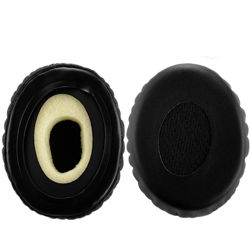 Geekria QuickFit Protein Leather Replacement Ear Pads for Bose On-Ear OE2, OE2i Headphones Earpads, Headset Ear Cushion Repair Parts (Black)