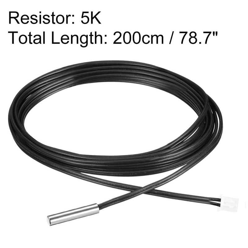 uxcell 5K NTC Thermistor Probe 78.7 Inch Stainless Steel Sensitive Temperature Temp Sensor for Air Conditioner