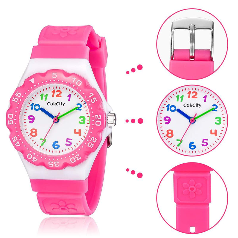 CakCity Kids Watch Waterproof Cute Cartoon Analog Girls Boys Wrist Watch for Little Child Time Teacher for Children 3-10 Year ROSERED