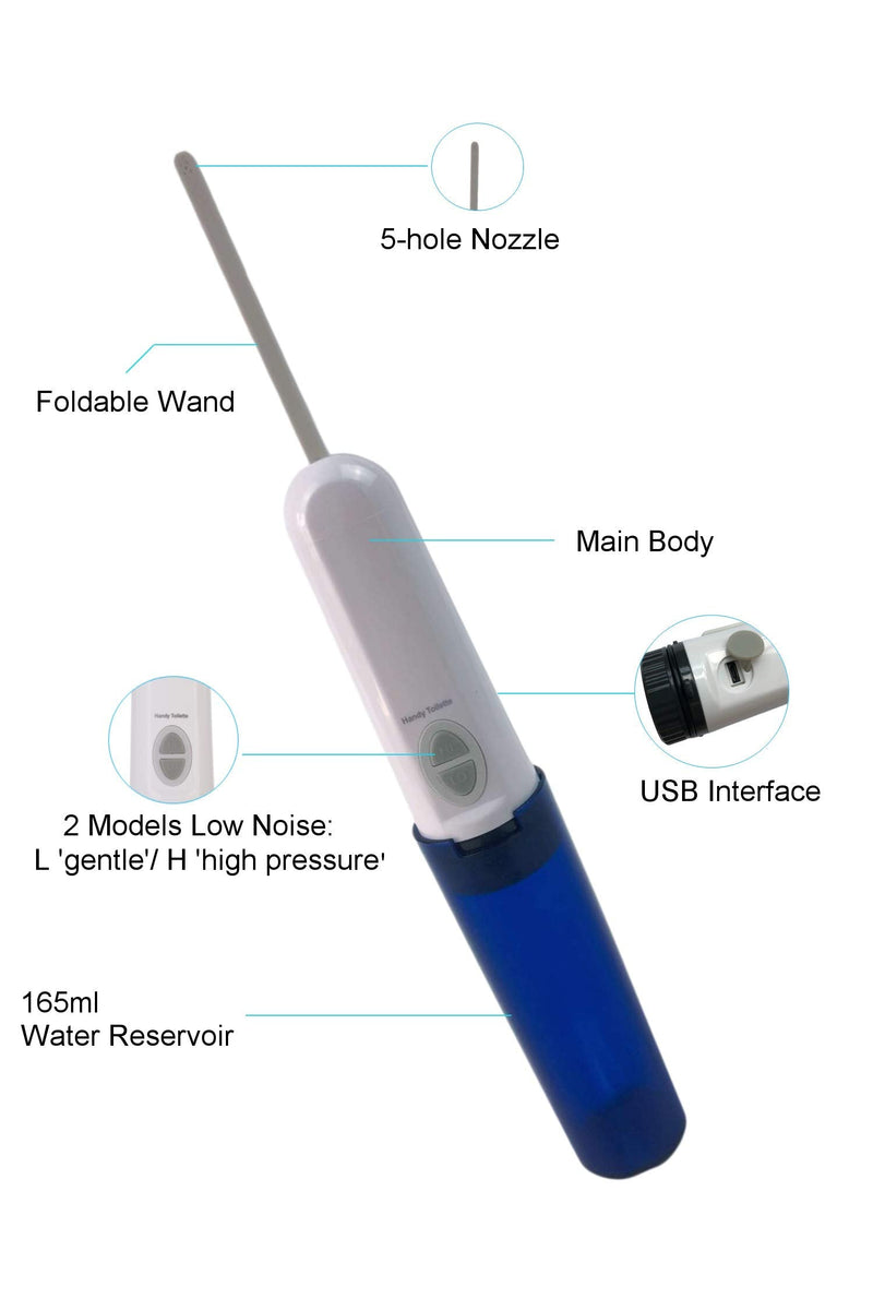 Upgraded Electric Portable Travel Bidet, Contain Large water bottle, Two size adapters, USB Charger, Handy Toilette Sprayer Good for Personal Care