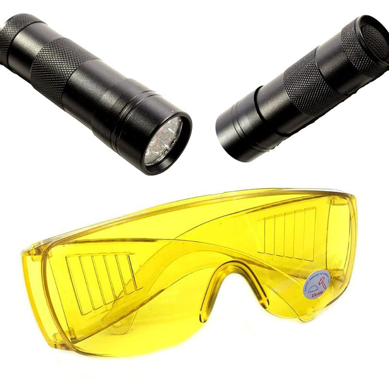 Wale&Morn Auto Air Conditioner Flashlight Leak Detector Tool for Car AC Leak Test Flashlight UV Protective Glasses