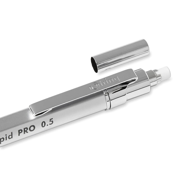 rOtring 1904255 Rapid PRO Mechanical Pencil, 0.5 mm, Silver Chrome