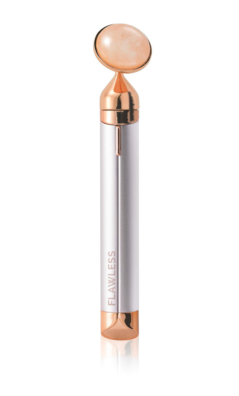 Finishing Touch Flawless Contour Vibrating Facial Roller & Massager, Rose Quartz