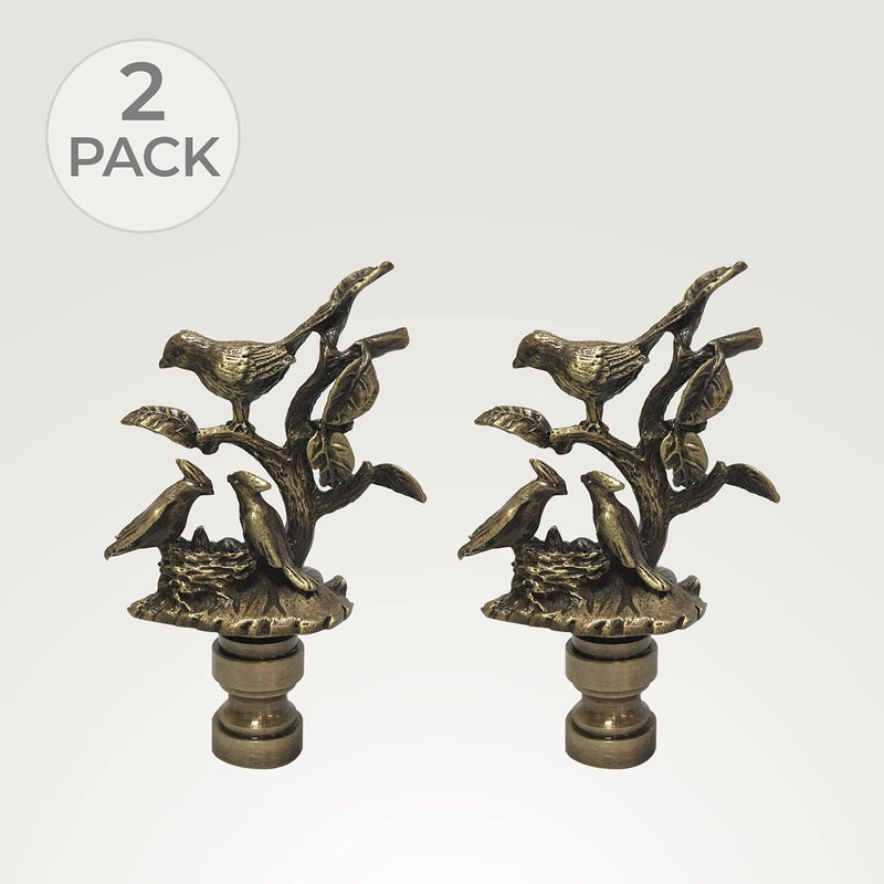 Royal Designs, Inc. Nesting Bird Design Lamp Finial (Antique Brass - 2) Antique Brass - 2