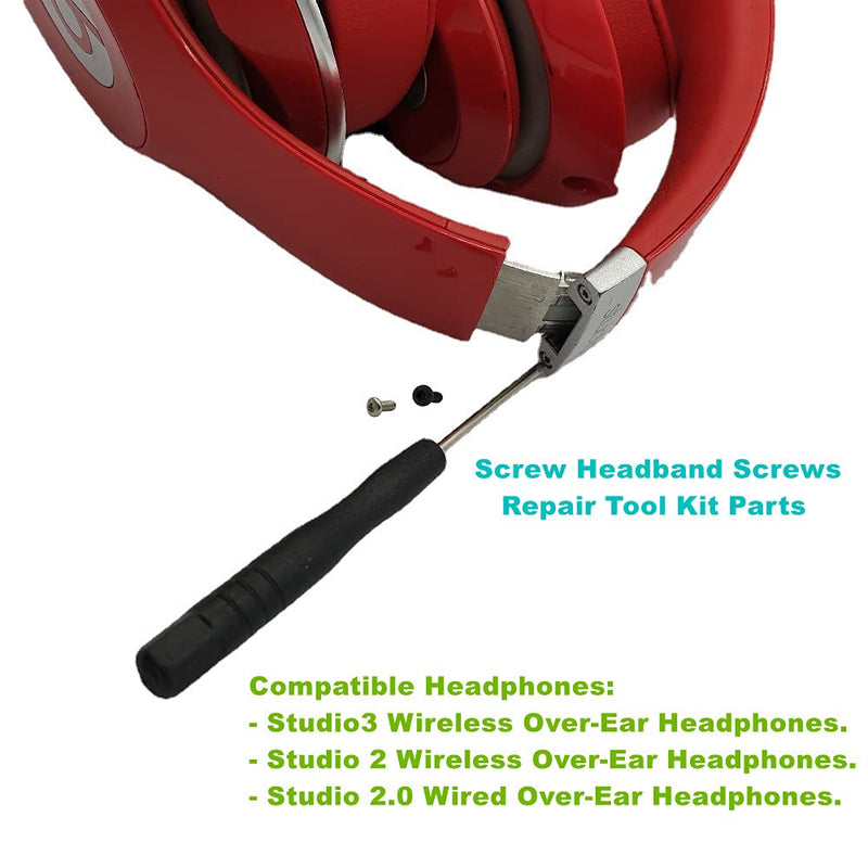 Studio 2.0 Wired/Wireless B0501/B0500 Screws, Studio 3 Screws for Beats Studio 2, Beats Studio 3 Headband Screws Replacement+Screwdriver Repair Kit (6pcs Silver+6pcs Black)
