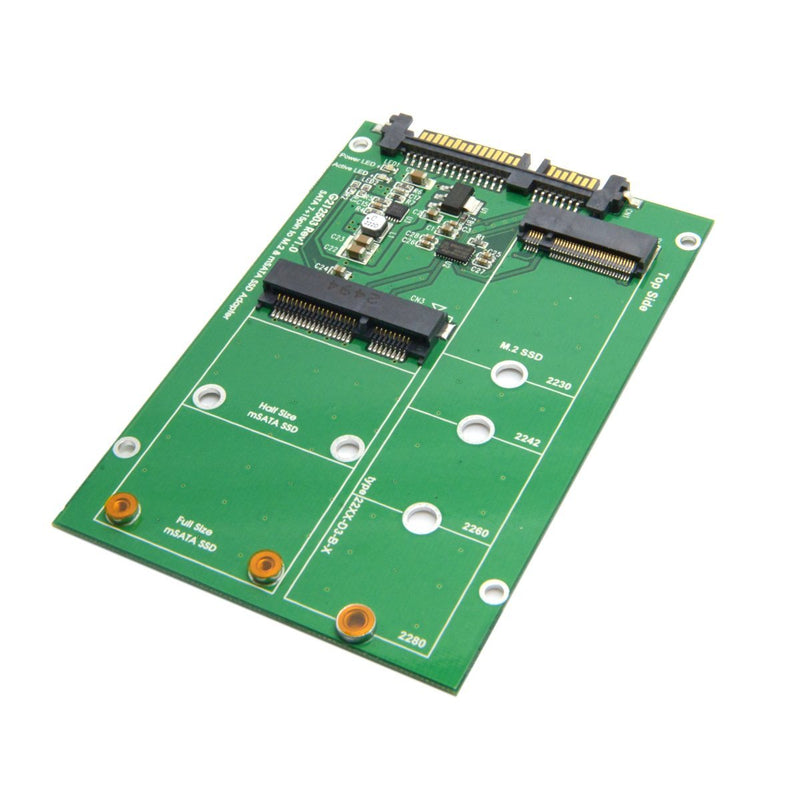 Cablecc USB 3.0 to SATA 22pin 2.5 Hard Disk to 2 in 1 Combo Mini PCI- E 2 Lane M.2 NGFF & mSATA SSD Adapter Converter