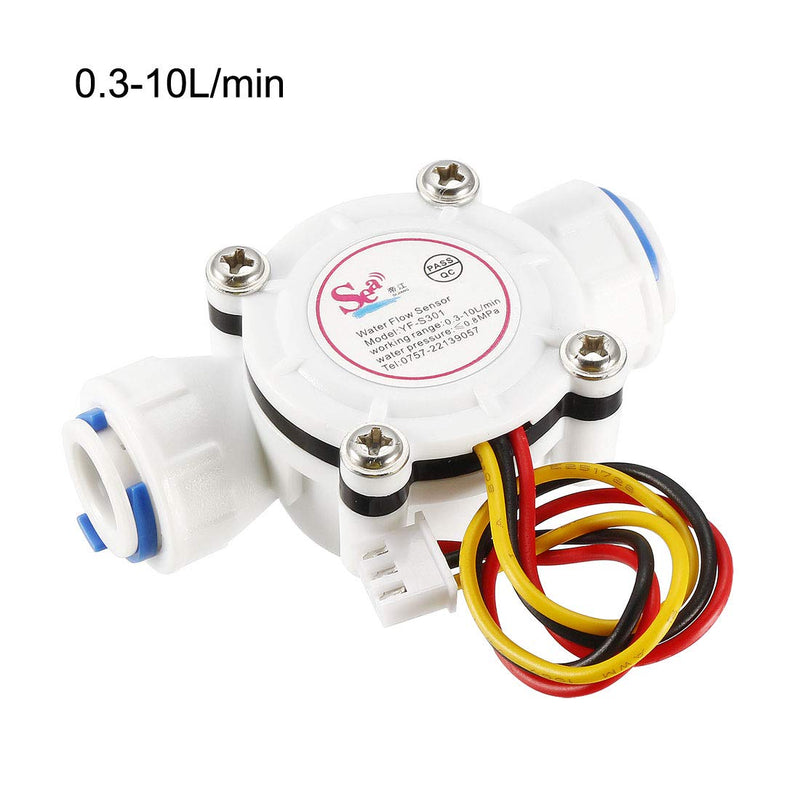 uxcell 3/8in Quick Connect Hall Effect Liquid Water Flow Sensor Switch Flowmeter Counter Meter DC5V 0.3-10L/min YF-S301