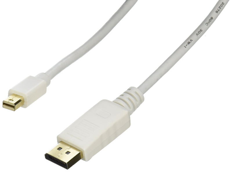 Monoprice 6ft 32AWG Mini DisplayPort to DisplayPort Cable - White 6 Feet