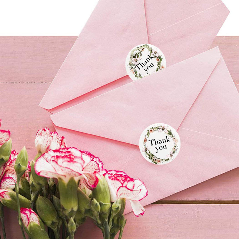 500/Roll Thank You Stickers for Seal Labels 1.5 Inch Gift Packaging Stickers Birthday Party Offer Stationery Sticker Pink