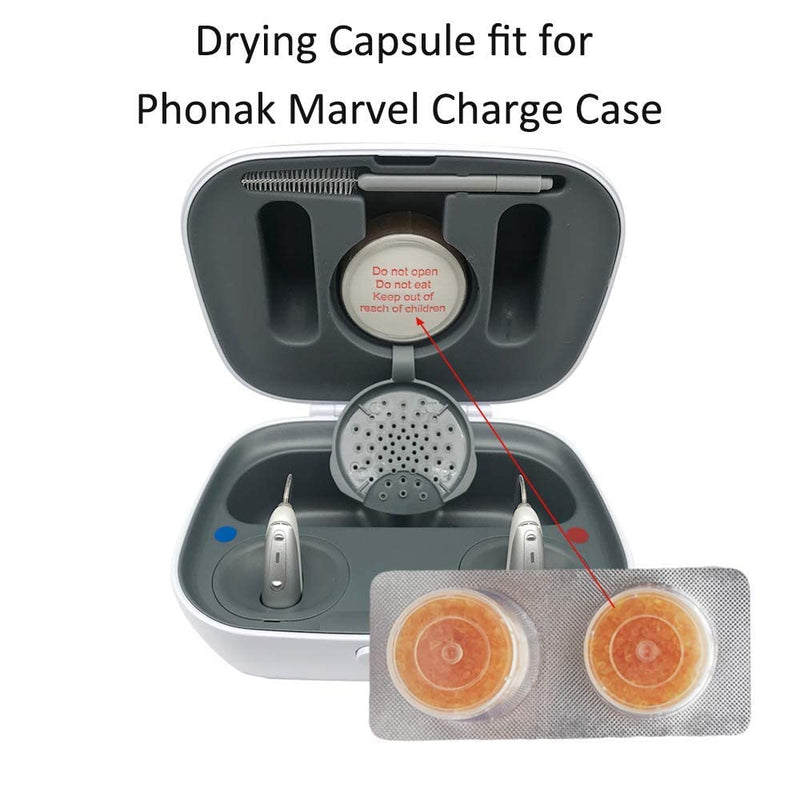 Hearing Aid Drying Capsules for Phonak, Starkey and Unitron Charger Case (2 Cards/Box)