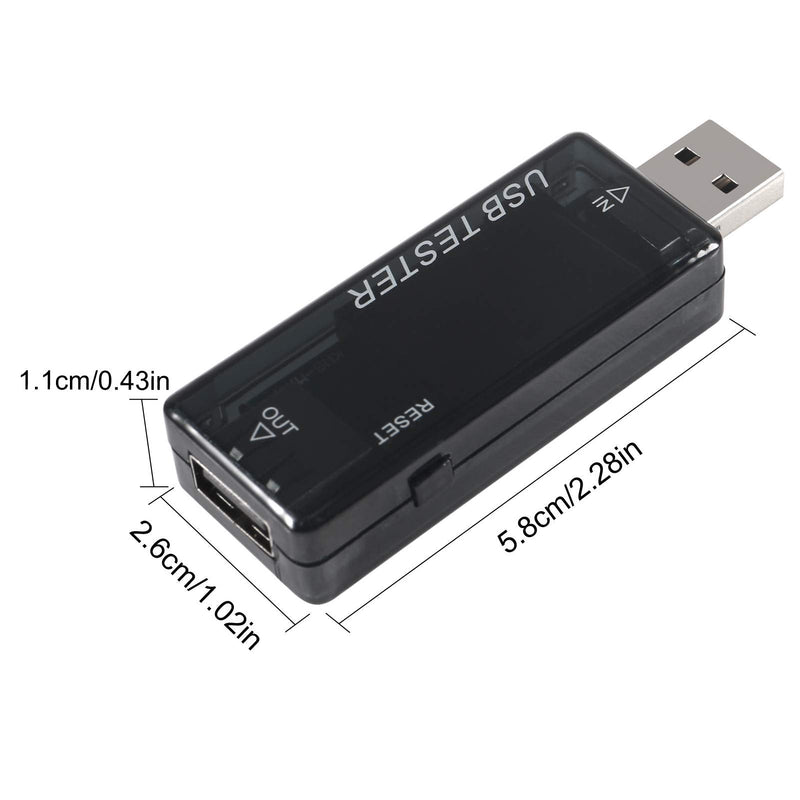 8 in 1 USB Tester Voltage and Current Tester 10V 3A Voltmeter Capacity Current Meter Digital Multimeter Current Tester Voltage Detector for Chargers Cables Power Banks 2 Black