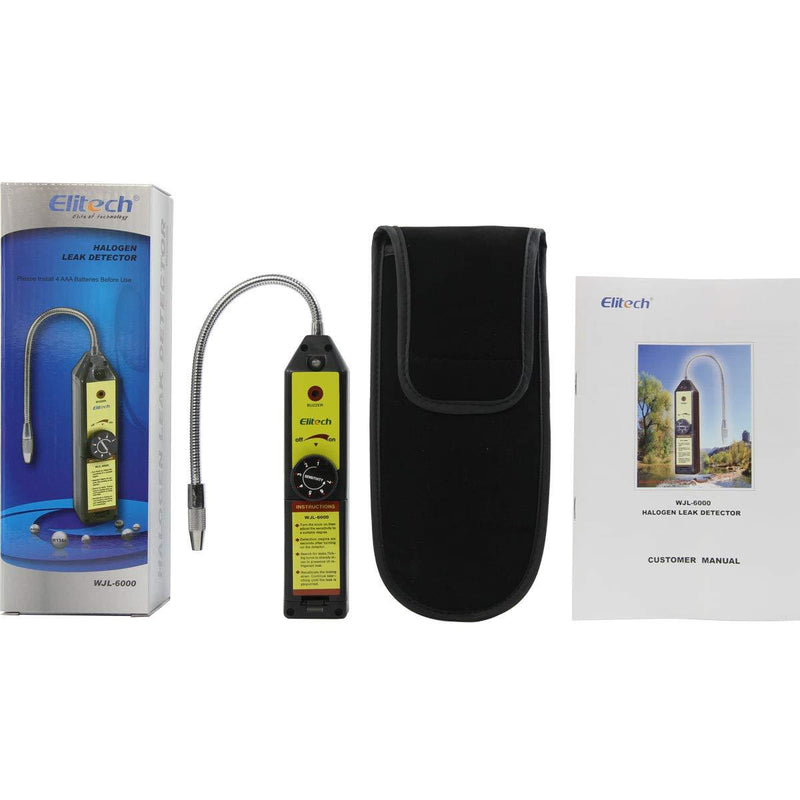Elitech WJL-6000 Freon Leak Detector Halogen Leak Detector Refrigerant Gas HVAC R22 R410A R134A R1234YF CFCs HCFCs HFCs Detector High Accuracy Halogen Sensor WJL-6000