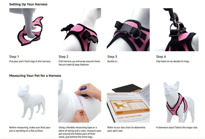Voyager Step-In Air Dog Harness - All Weather Mesh, Step in Vest Harness for Small and Medium Dogs by Best Pet Supplies L (Chest: 18 - 20.5") Pink Base