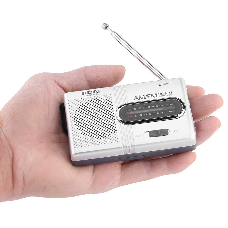 Portable Pocket AM/FM Radio Receiver, Built-in Speaker and Standard Earphones Jack, World Universal FM 88-108MHz AM 530-1600 KHz Music Player with Telescopic Antenna