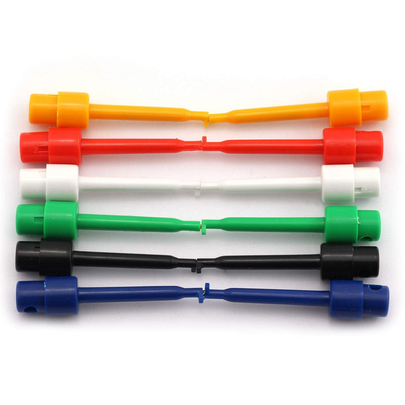 Tegg 12pcs Test Hook Clip for Electrical Testing Multimeter Colorful Test Probe Grabber 58mm