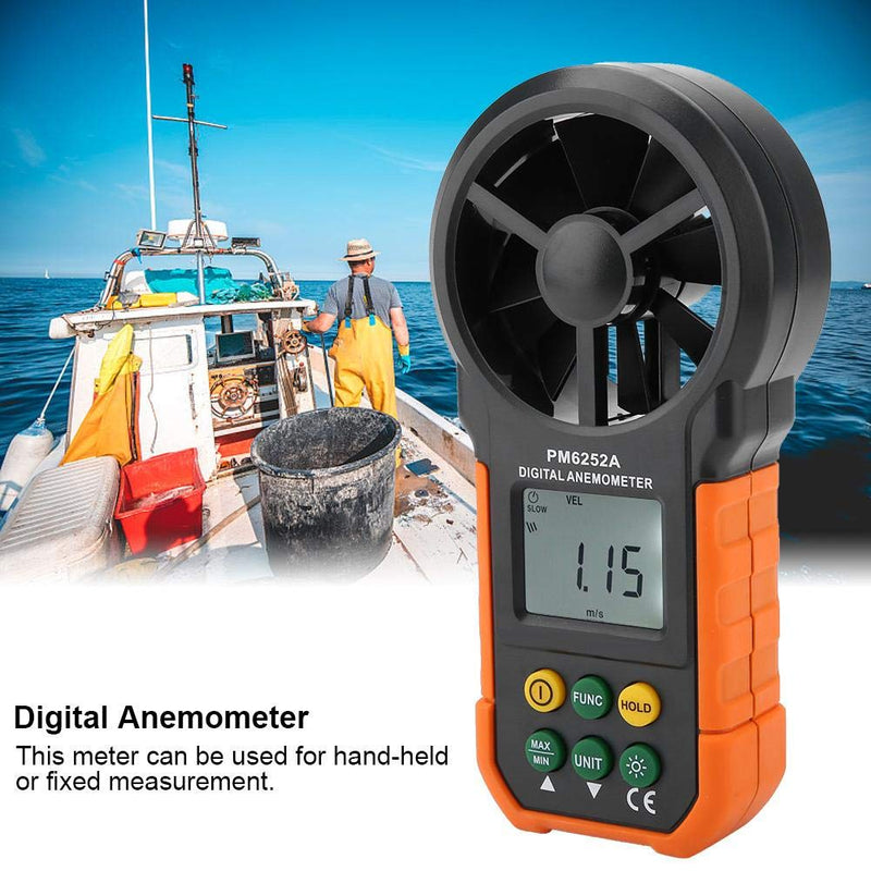 Handheld Digital Anemometer PM6252A Wind Speed Meter Air Flow Meter with LCD Display Backlight for Windsurfing Kite Flying Sailing Surfing Fishing