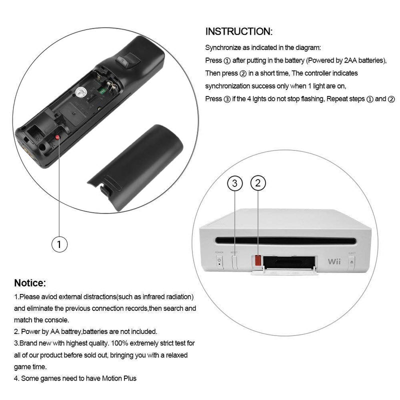 ZeroStory 2 Packs Wireless Controller and Nunchuck for Wii and Wii U Console, Gamepad with Silicone Case and Wrist Strap (Black and Red) Black and Red
