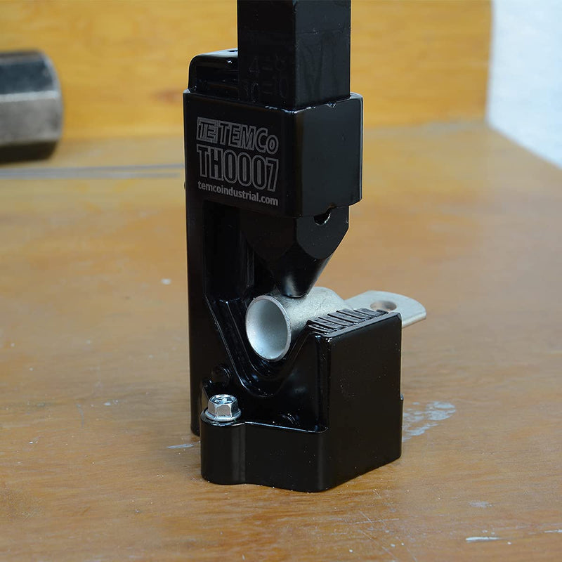 TEMCo Hammer Lug Crimper Tool V2 with holes for bench mounting (Crimps Battery and Welding cables 8 AWG TO 4/0 Wire Gauge)