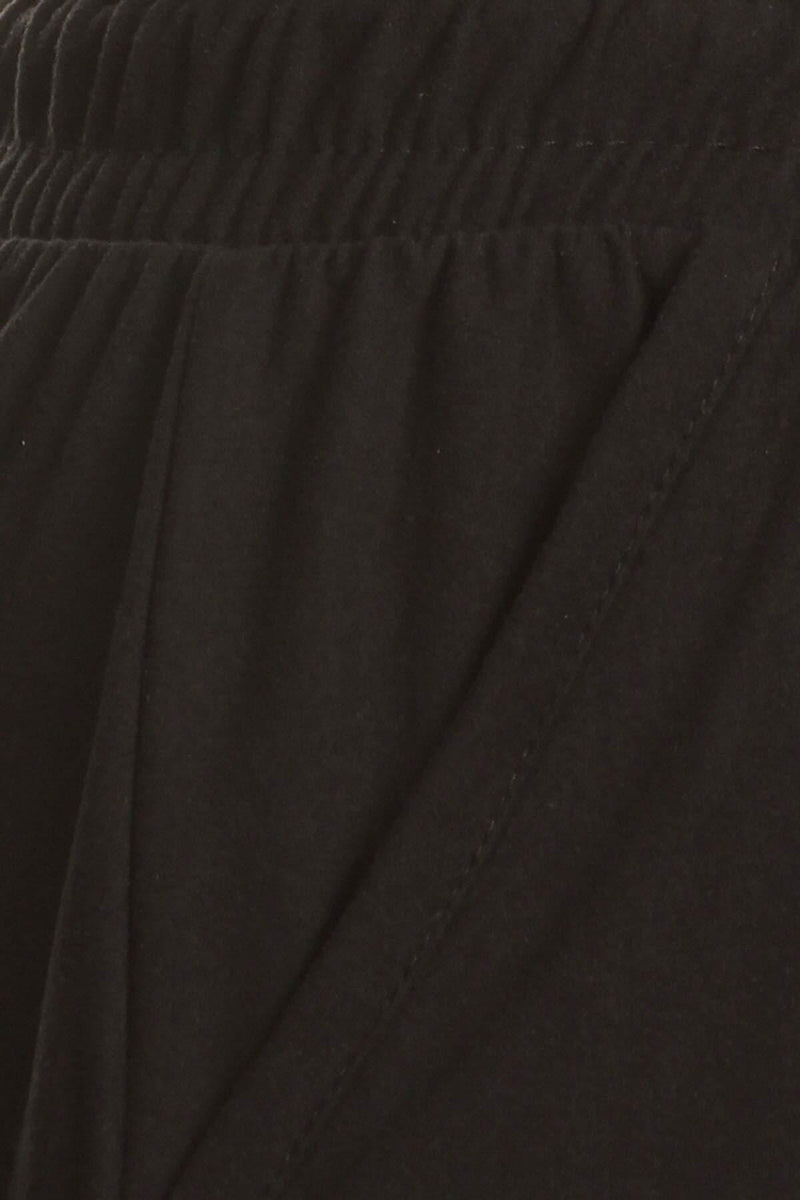 Leggings Depot Women's Printed Solid Activewear Jogger Track Cuff Sweatpants Black Small