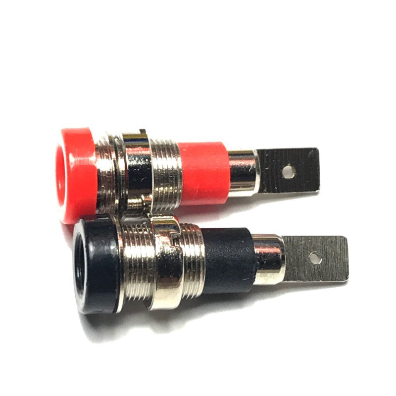 CESS Black and Red Banana Female Jack Socket - 4mm Banana Female Connector Panel/Chassis Mount Soldering Type (10 Pack)