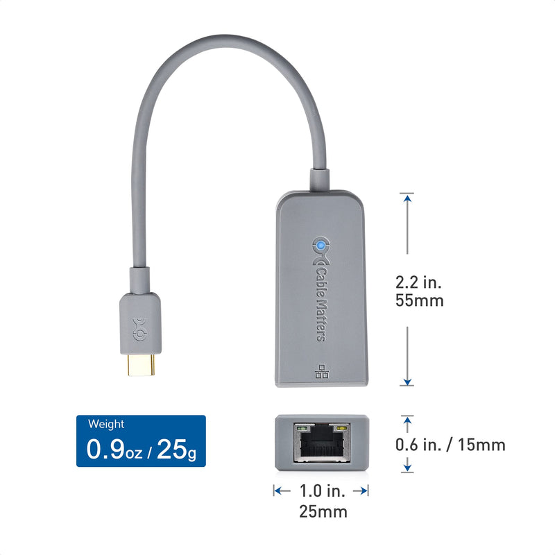 [Works with Chromebook Certified] Cable Matters USB C to Gigabit Ethernet Adapter